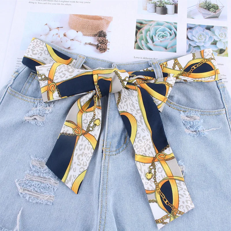 fashion fabric belts for women korean skinny scarf shirt ribbon waist rope girdle for dresses female ladies waistband straps