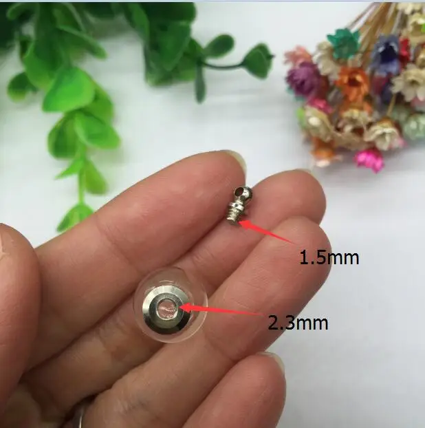 50pcs/lot mixed shape SCREW CAP glass vial pendant Miniature Wishing Bottle clear oil charm name or rice art