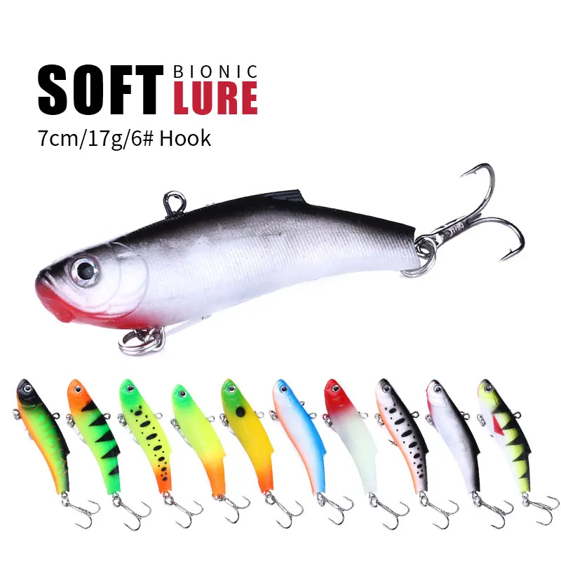 Hengjia 1pcs Fishing Soft Lure 7cm 17g Vib Ice Fishing Lead Bait Artificial Isca Pesca Wobber Souple Leurre Tackle