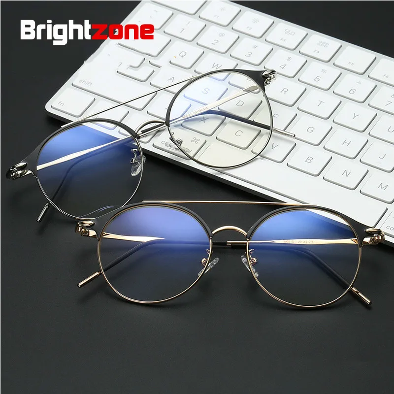 Brightzone New Anti Blue Light Glasses Computer Clear Metal Glass Concise Campus Men Optical Women Eyewear Frames Accessories