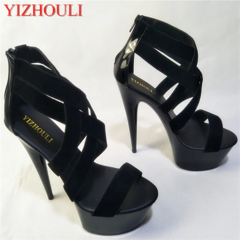 6 inch fashion model gladiator sexy special stage shoes, banquet catwalk 15 cm high-heeled sandals