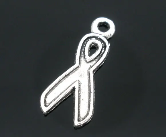 

Free Shipping 500pcs Antique Silver Tone Ribbon Awareness Charms Pendants 20x9mm Jewelry Findings J0214F