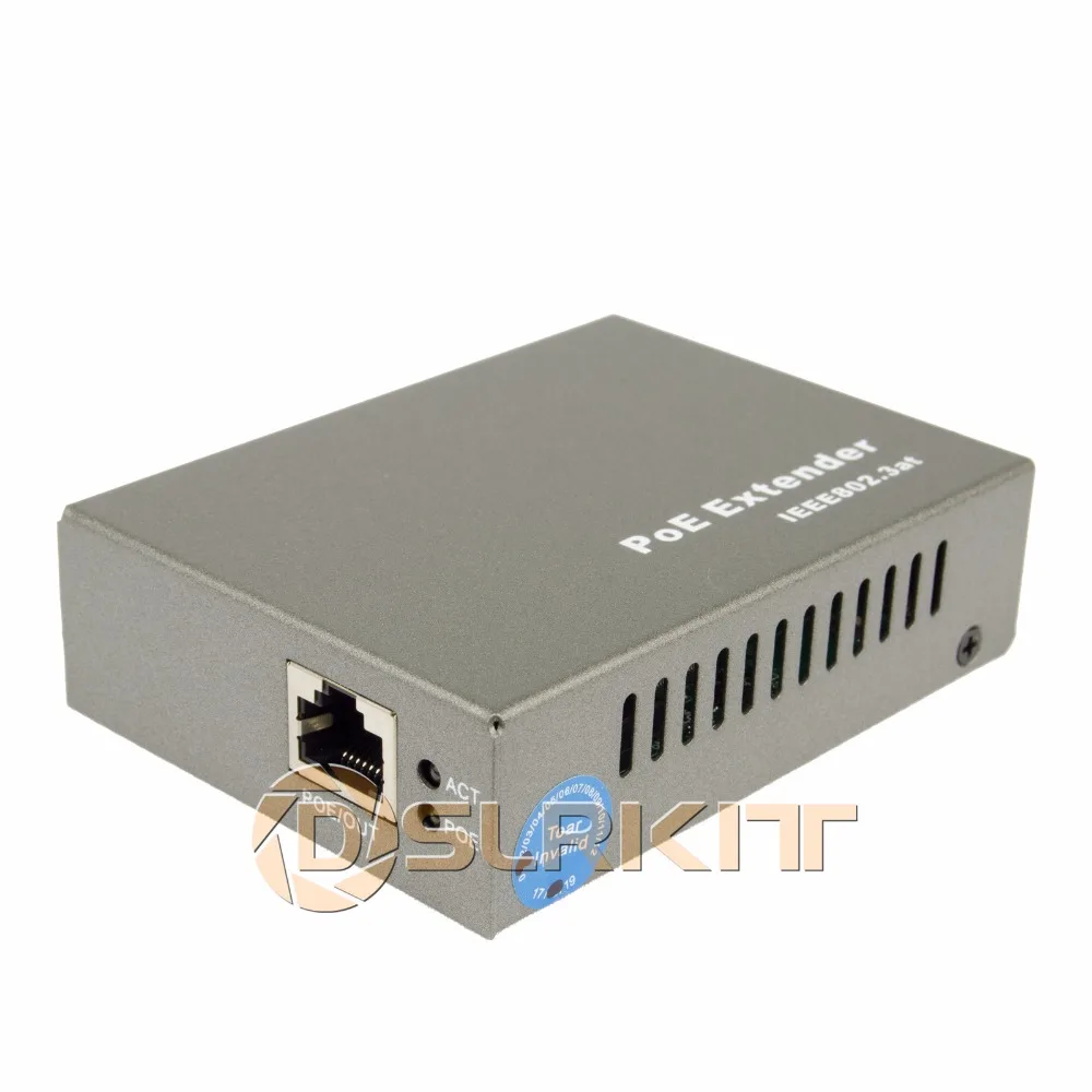 DSLRKIT Gigabit PoE Extender 100-400 meter 802.3at Power over Ethernet Repeater 1000 Mbps