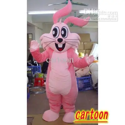 

New Adult Best Sale Foam Cute Pink Easter Rabbit Mascot Costume Christmas Fancy Dress Halloween Mascot Costume