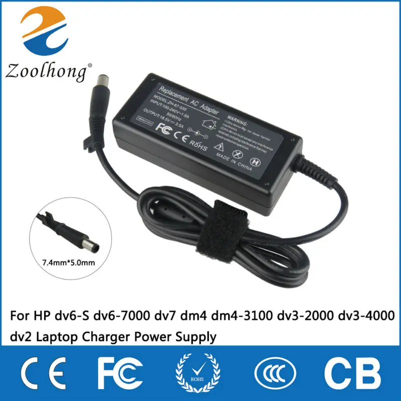 

18.5V 3.5A 7.4*5.0mm 65W AC Laptop Adapter Charger for For HP Compaq pavilion G6 DV5 DV6 DV7 DV4 G50 G60 N193 CQ43 CQ32 CQ60