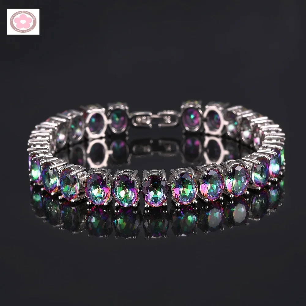 

JLB-059 Rainbow Crystal Inlaid Fashion Bracelet For Women Jewelry Gift