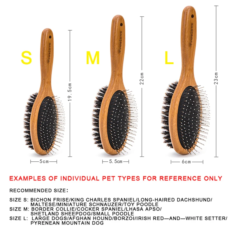 Truelove Pet Double-sided Brush Comb Stainless Steel Needle Bristles Hair Brush Grooming Competition Vacation Cat Dog TLK23131