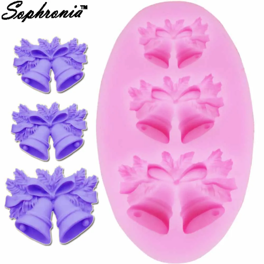 Christmas Bells Silicone Mold for Chocolate Candy Gumpaste Baking Kitchen Cake Decorating Tools DIY Fondant Forms