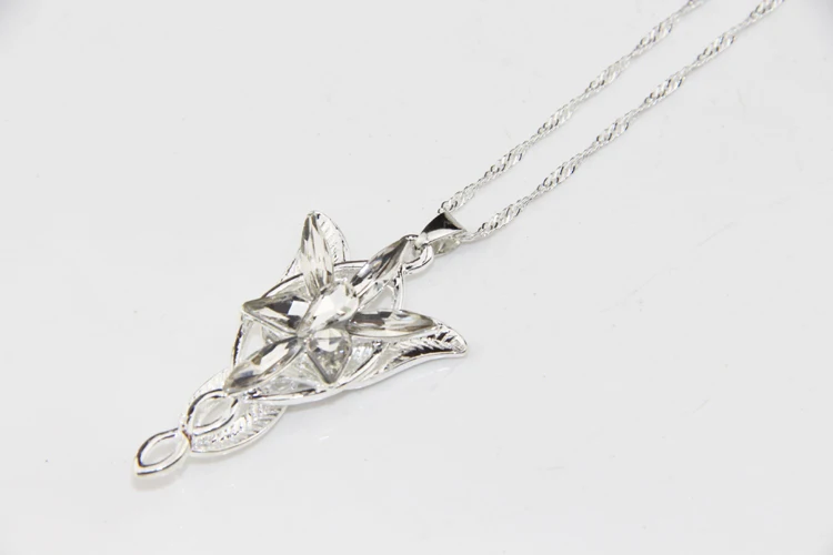 Fashion Arwen Evenstar Necklace The Elves Princess Crystal Cubic Zirconia Stone Pendant Jewelry For Women Gifts