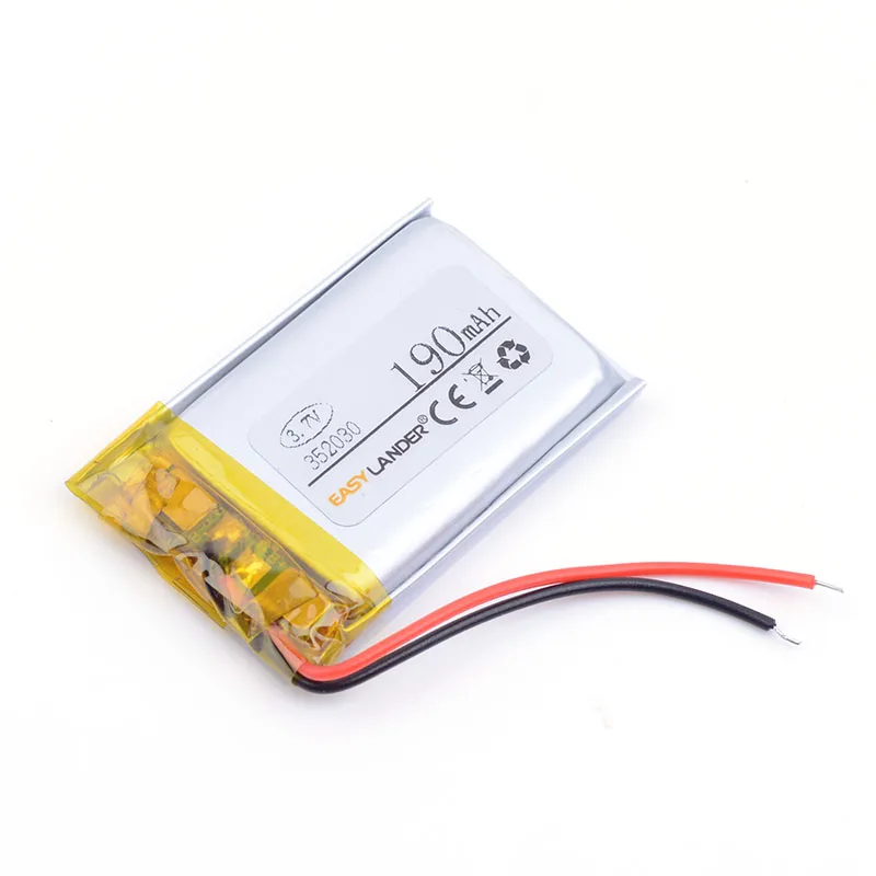 3.7v 352030 190mAh Rechargeable Lithium Li-ion Polymer Battery for MP3 GPS MP4 MP3 small toys