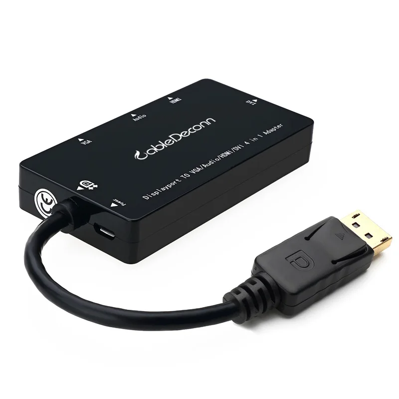 Multi-Function Displayport to Hdmi/Dvi/Vga Adapter Cable &Audio Converter Supports 3 Monitors At the Same Time