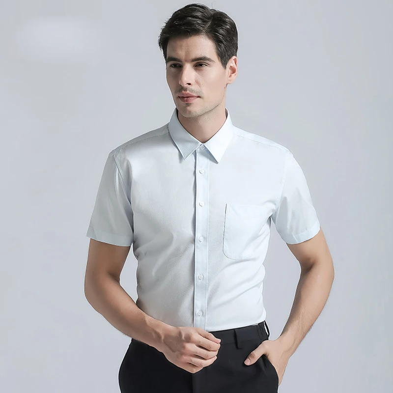 2022 Brand New Arrivals Men's Regular Fit Shirt Cotton Blend Long Sleeves Men Formal Business Shirts Classic Solid Color Shirt