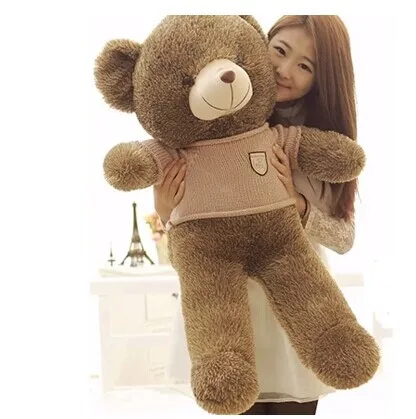 Stuffed animal 100cm khaki cloth brown Teddy bear plush toy soft doll gift w2896