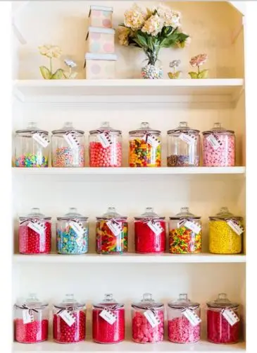 5x7FT Indoor Candy Beans Jars Cabinet Wall Custom Photo Studio Backdrop Background Vinyl 220cm x 150cm