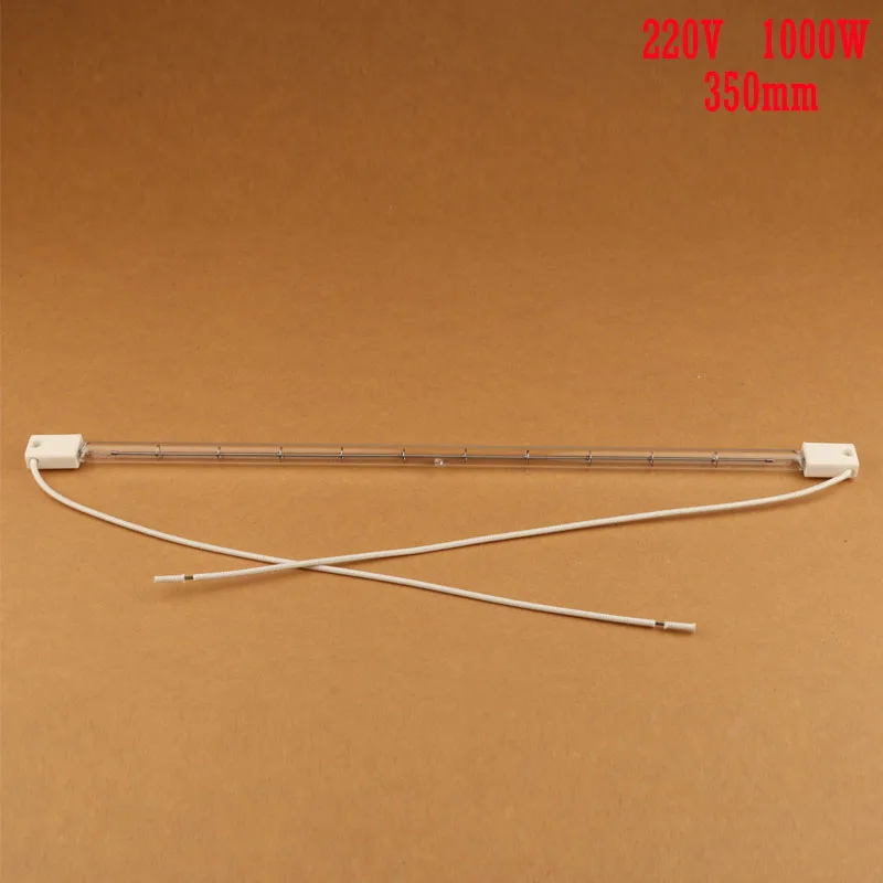 4 PCS 350mm/650mm 220V 1000W Infrared Heater Pipe Vacuum Halogen IR Lamp Transparent Quartz Tube