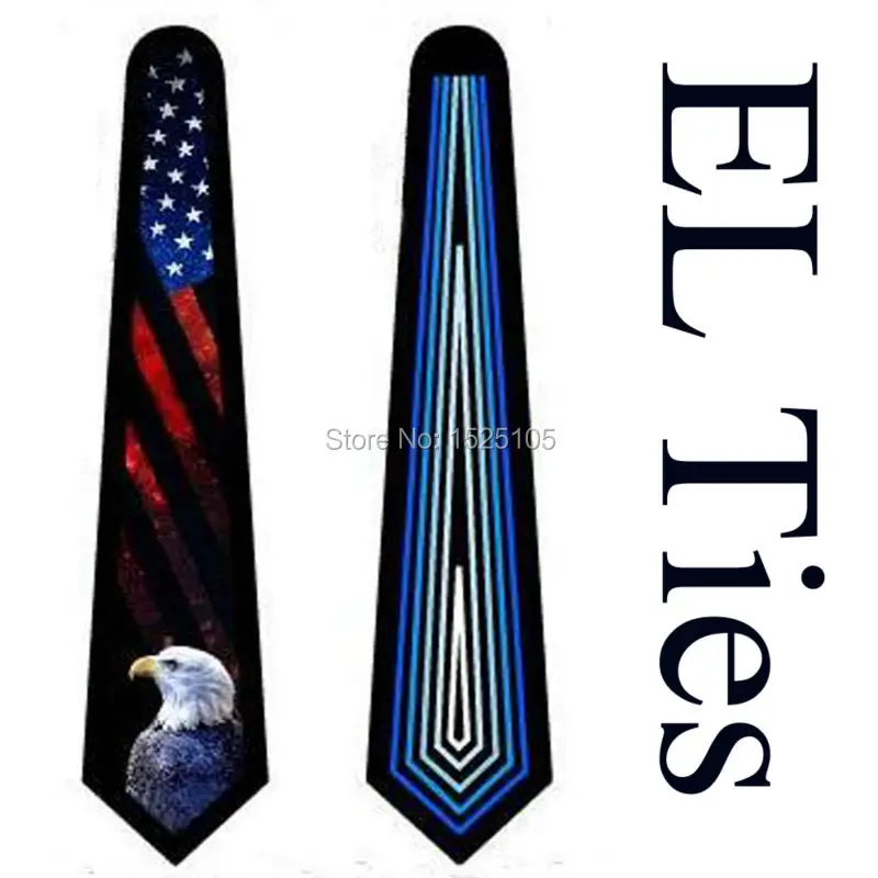 Led Flashing Tie High Brightness Flashing Wireless EL Panel Tie Led Necktie With Patent For Party