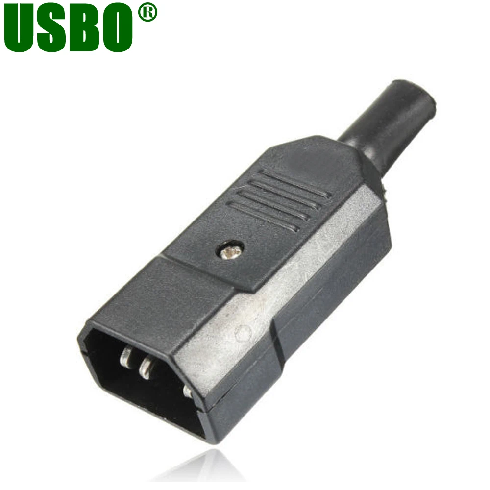 New DIY 10A 250V Black IEC C13 C14 female male Plug Rewirable Power Connector 3 pin AC Socket one pair