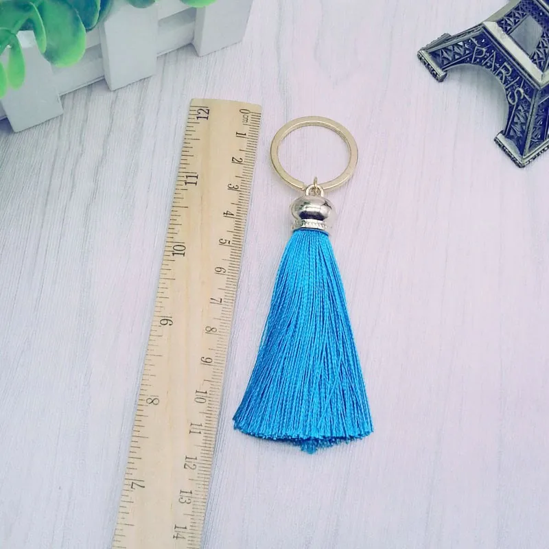 Modischer Quasten-Schlüsselanhänger für Damen, niedlicher Quasten-Schlüsselanhänger als Taschenaccessoire - Seidenquasten Autoschlüsselanhänger Fransen-Schmuck Großhandel – Detail 6