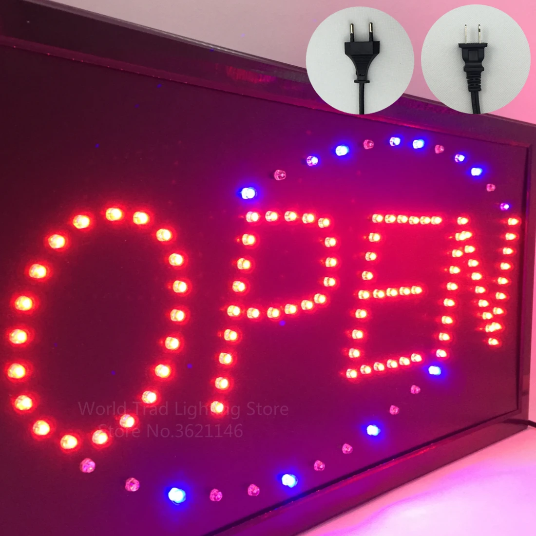 LED store Open sign Logo Advertising Light Board Shopping Mall Bright Animated Motion Neon Business Store Billboard US EU Plug