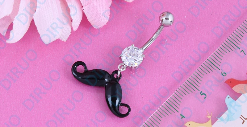 New style beard shape dangle Belly Button Rings Navel Rings Body piercing Jewelry nickel-free 14G 316L surgical steel