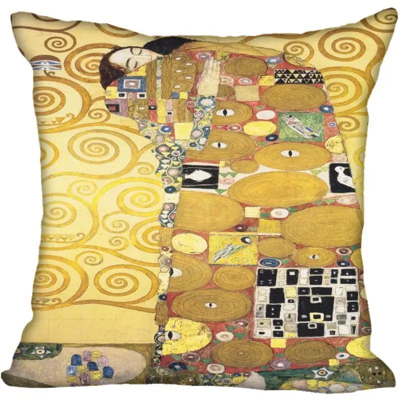 Custom Gustav Klimt Square Pillowcase Custom Zippered Pillow Cover Case 40x40,45x45cm(One Side)