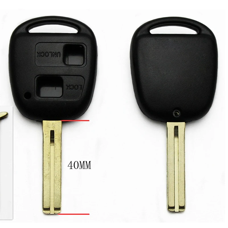 

2Button Fob Key Case Cover Remote Key Shell For Lexus GX470 RX350 ES300 RX300 RX400h Uncut Blade 40mm With logo