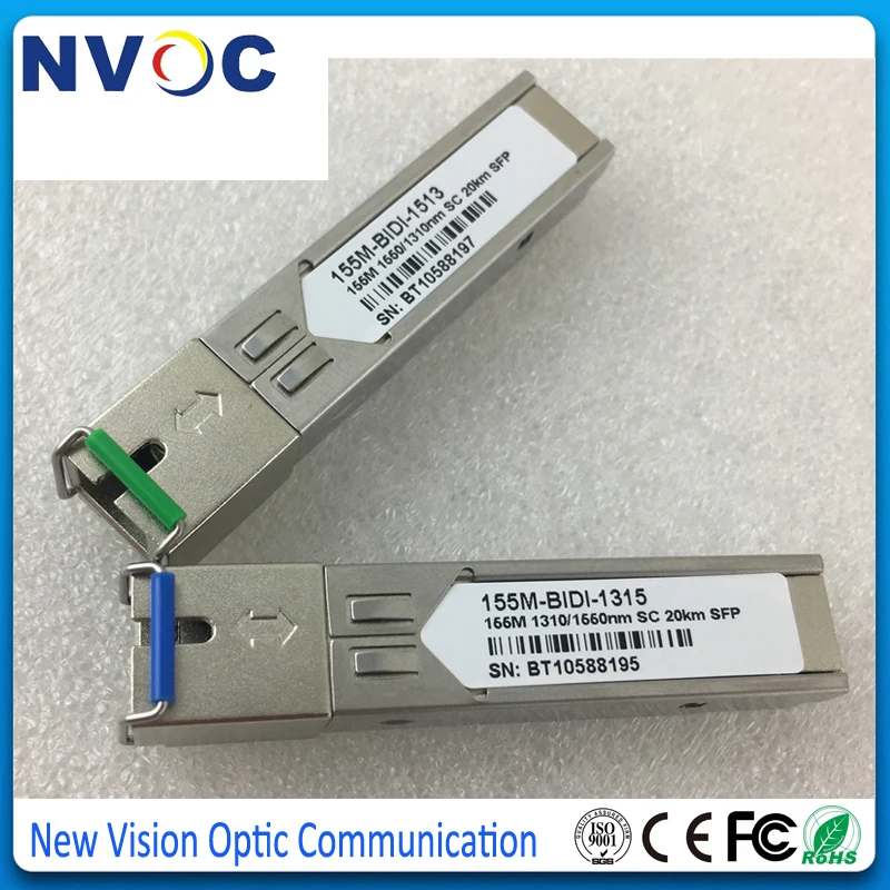 155Mbps SFP Bi-Directional SC STransceiver,20km,1310/1550,SC SFP Module,155M SFP,100BASE-FX,Single Fiber,Bidi SC SFP Transciever