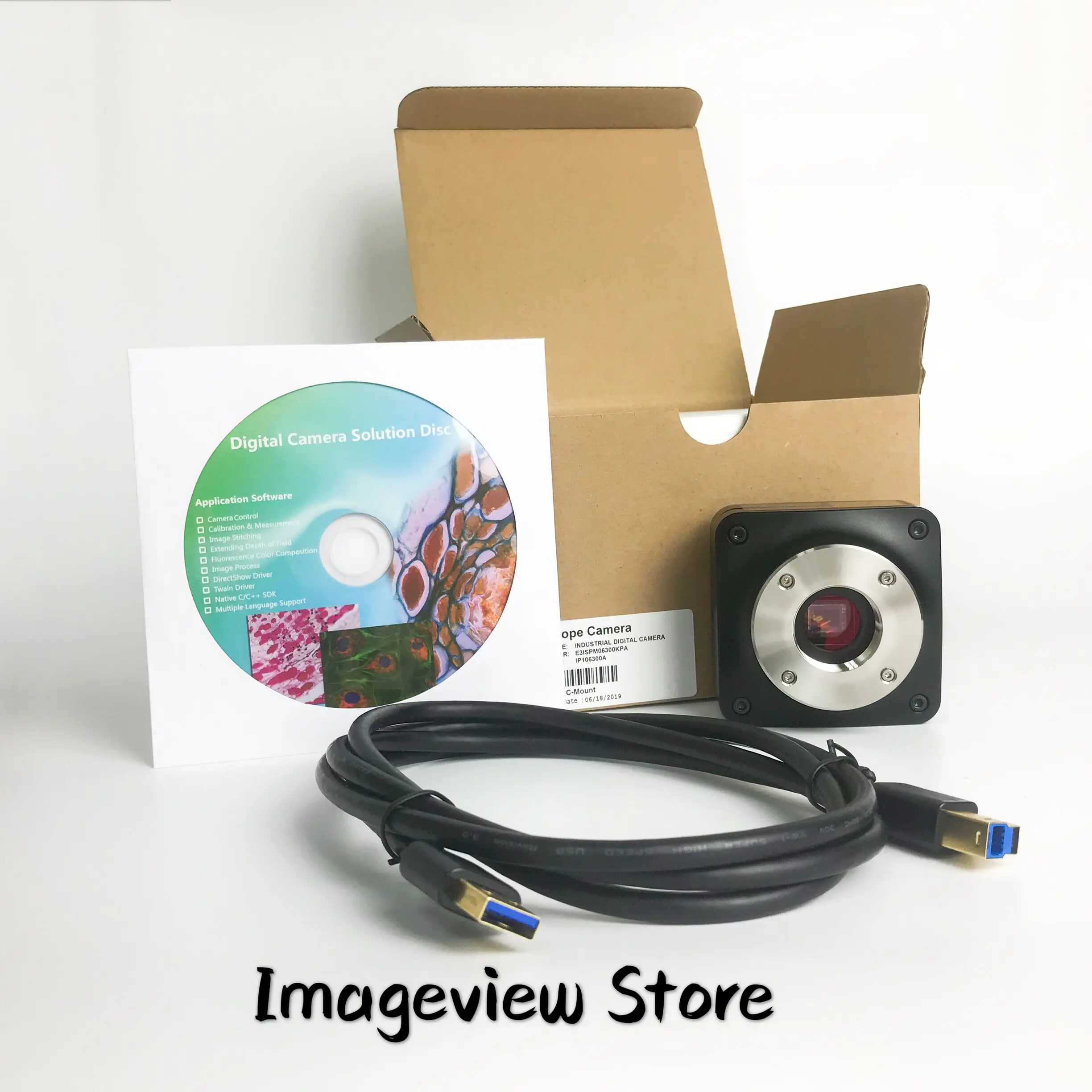 E3ISPM20000KPC 20MP 20fps Mircoscope C-mount color camera with Sony IMX183 1inch CMOS with Hardware denoising sharpening 4Gb DDR