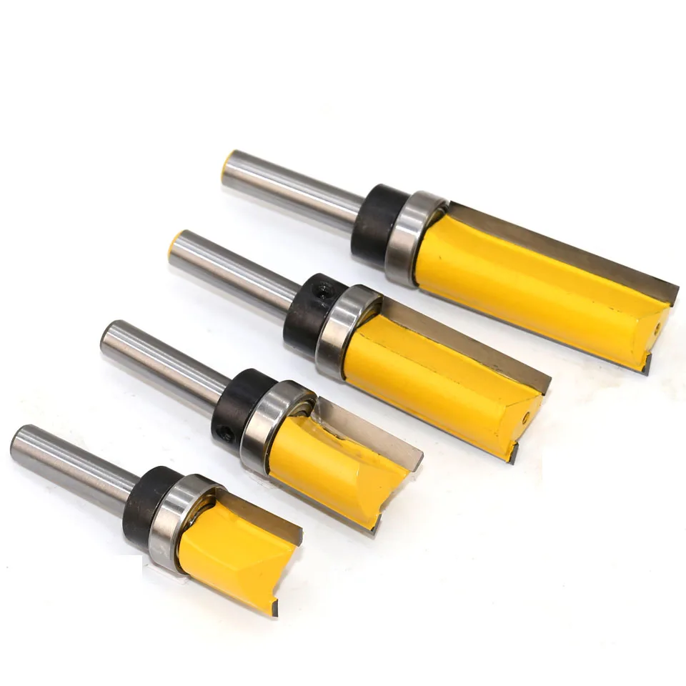 8mm Shank Template Trim Hinge Mortising Router Bit Straight end mill trimmer cleaning flush trim Tenon Woodworking tools