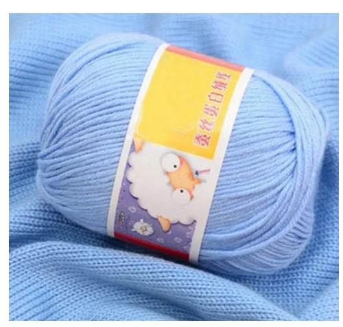 mylb 10balls=500g Wholesale Soft Silk Fiber Cashmere Yarns For Kids Eco-friendly Dyed Baby Wool Yarn For Knitting Yarn