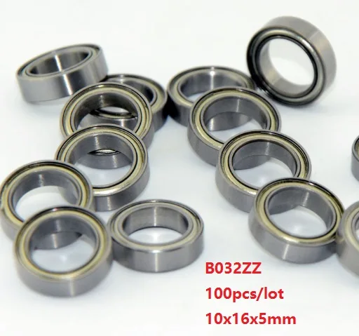 100pcs/lot B032ZZ B032 ZZ 10x16x5mm Double metal cover Deep Groove Ball Bearing 10*16*5mm