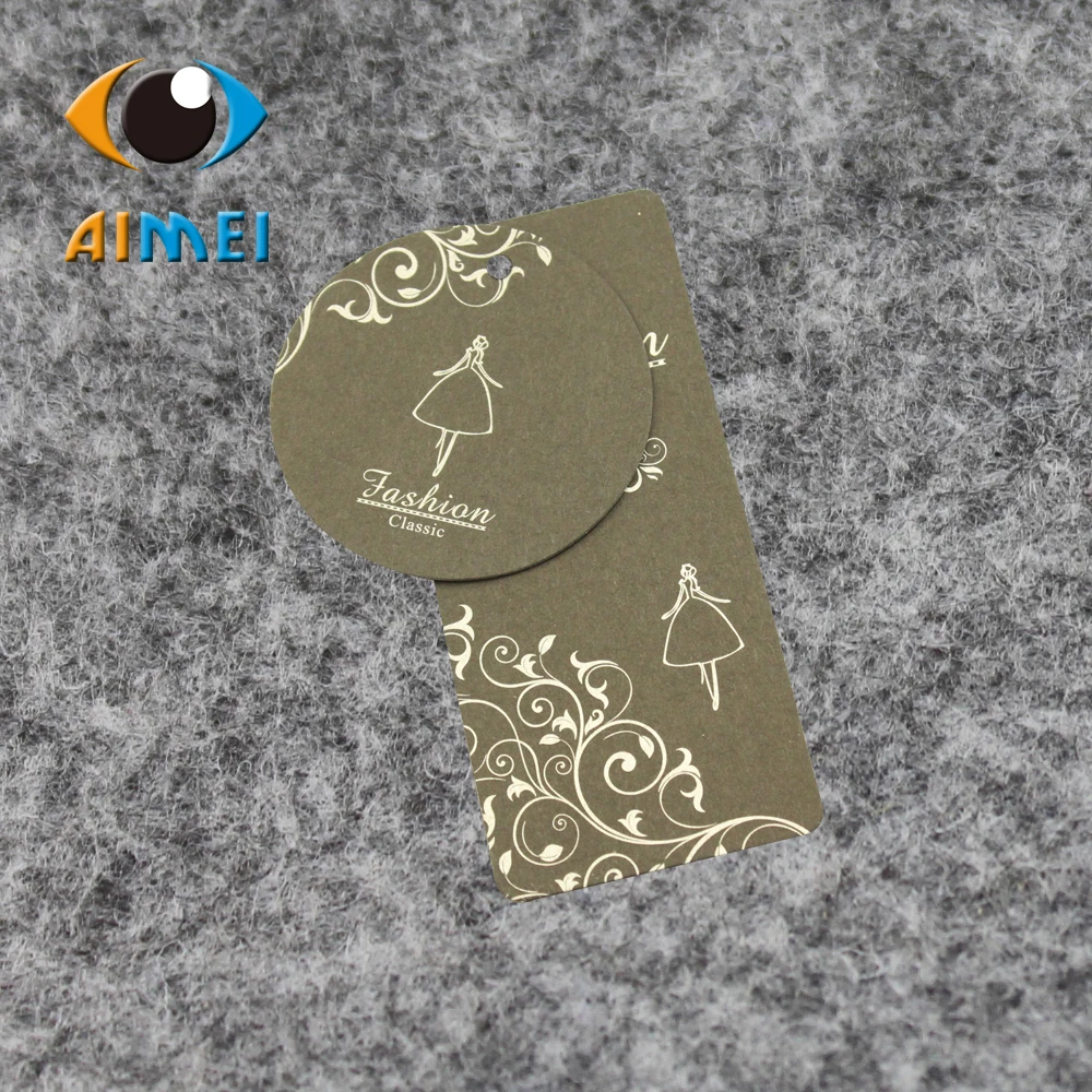 

Free Design 2500Pcs/Lot Customized 400Gsm Paper Hang Tags With Cords Clothing Price Swing Tag For Clothes Bag Printed Tags