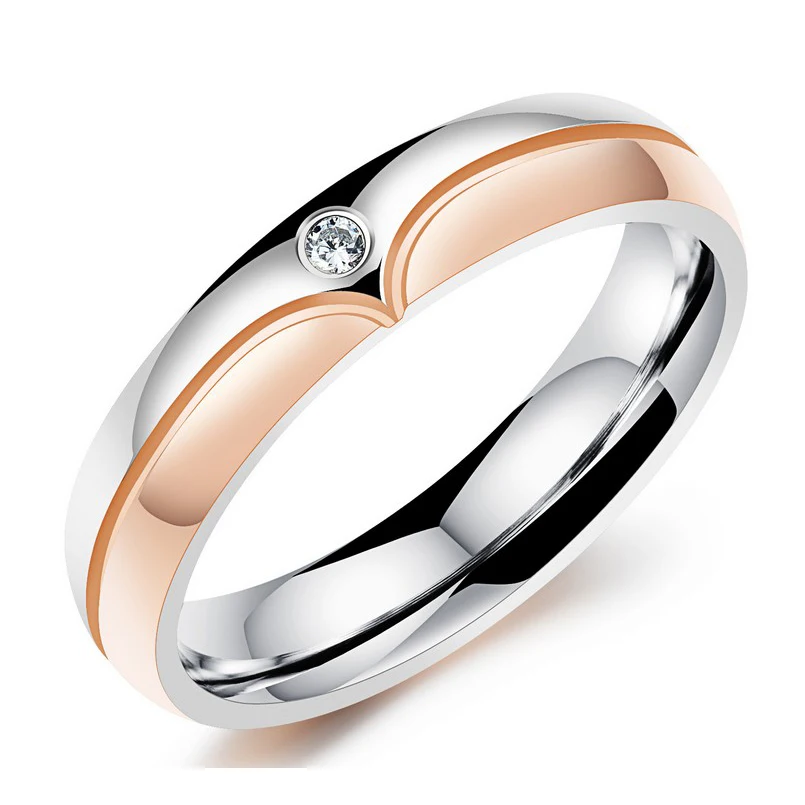 Fashion Wedding Rings for Men/Women CZ Couple Ring 316l Stainless Steel Engagement Jewelry