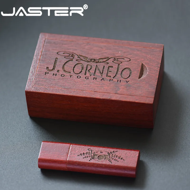 JASTER-thumb drive de madera creativo, almacenamiento externo USB 2,0 de 4GB/8GB/16GB/32GB/64GB (logotipo personalizado gratis), grabado láser