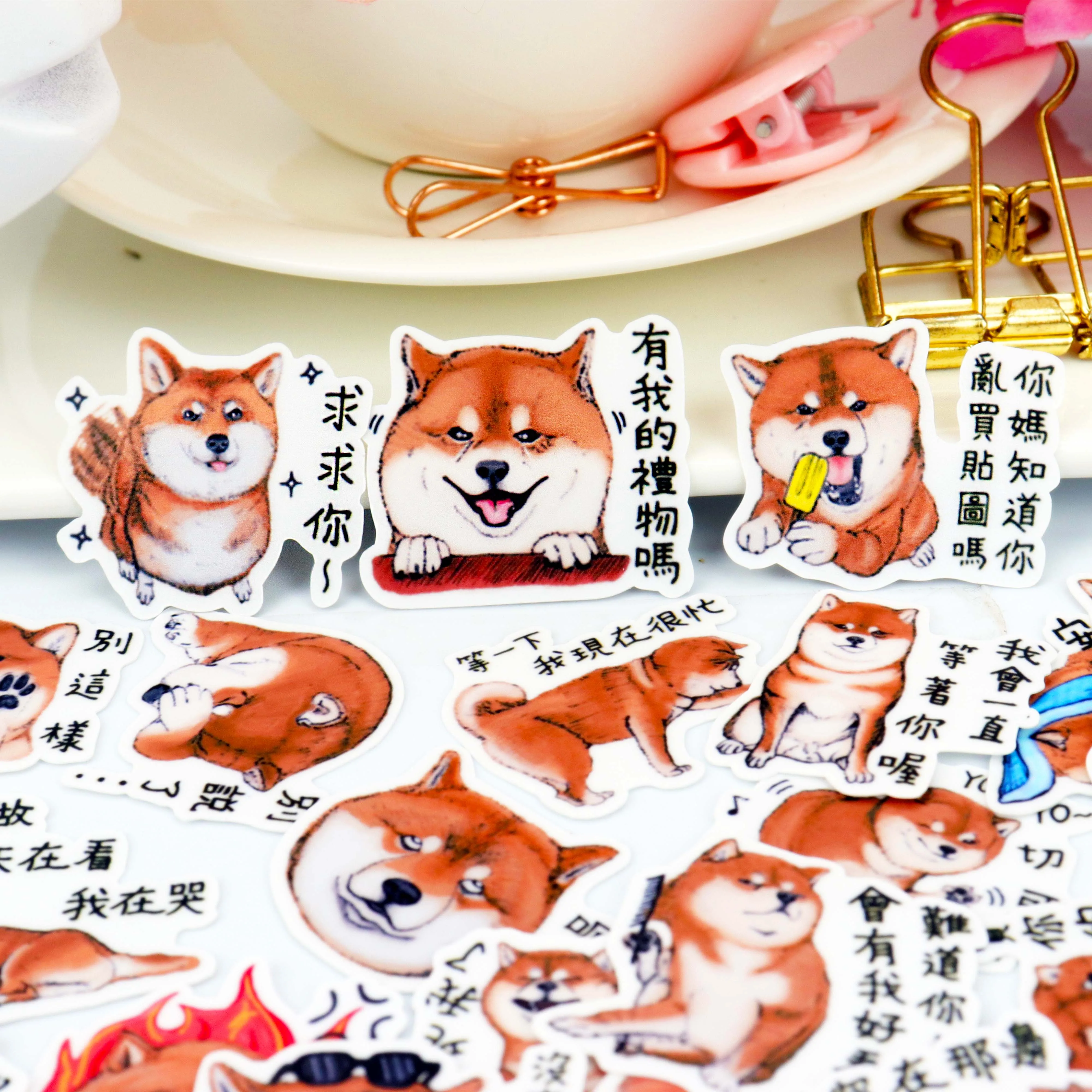 40pcs Creative Kawaii Self-made Cartoon Shiba Inu Dog Stickers/ Beautiful Stickers /Decorative Sticker /DIY Craft Photo Albums