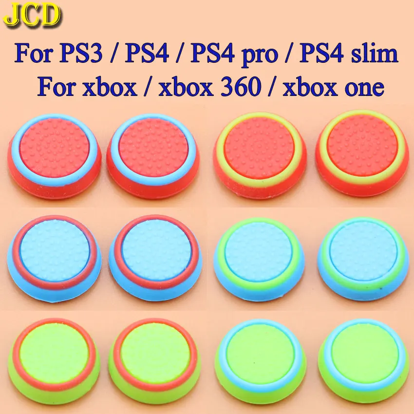 JCD 2pcs Rubber Silicone Analog JoyStick Cap Analog 360 Controller JoyStick Grip Cover for PS4 PS3 for Xbox 360 for Xboxone