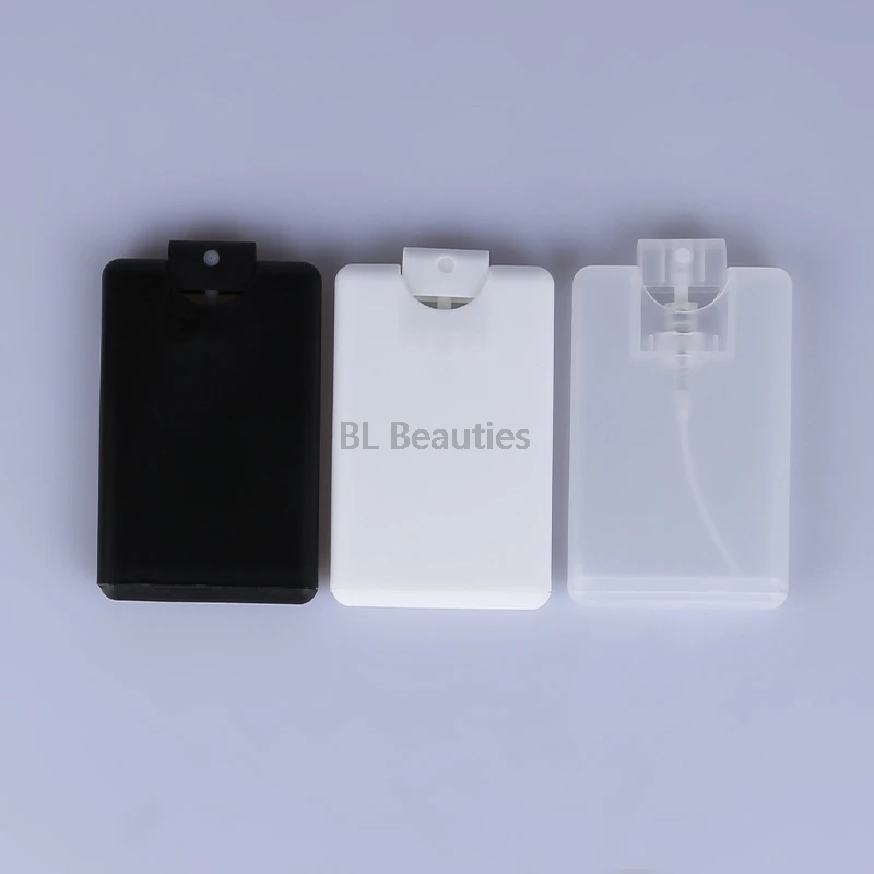 

500pcs/lot 20ml Card Style Spray Perfume Bottles White Black Clear Refillable Bottles Sample Perfume Mist Atomizer For Traveling