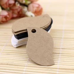 100pcs/lot 3x5cm Blank Paper Price Tags Labels Leaf Shape Cards Tags for Cakes Gifts Hang Tags Party Blessing Greeting Cards