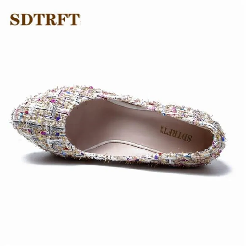 SDTRFT zapatos mujer Round Toe 15cm High-Heeled platform woman SM shoes wedding wedges pumps Small yards:30 31 32 33 34-42 43