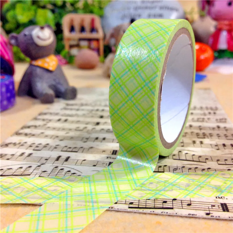 Free shipping Beautiful  15mm*5m*3rolls  masking  washi  tape/ green  rhombus masking washi tape