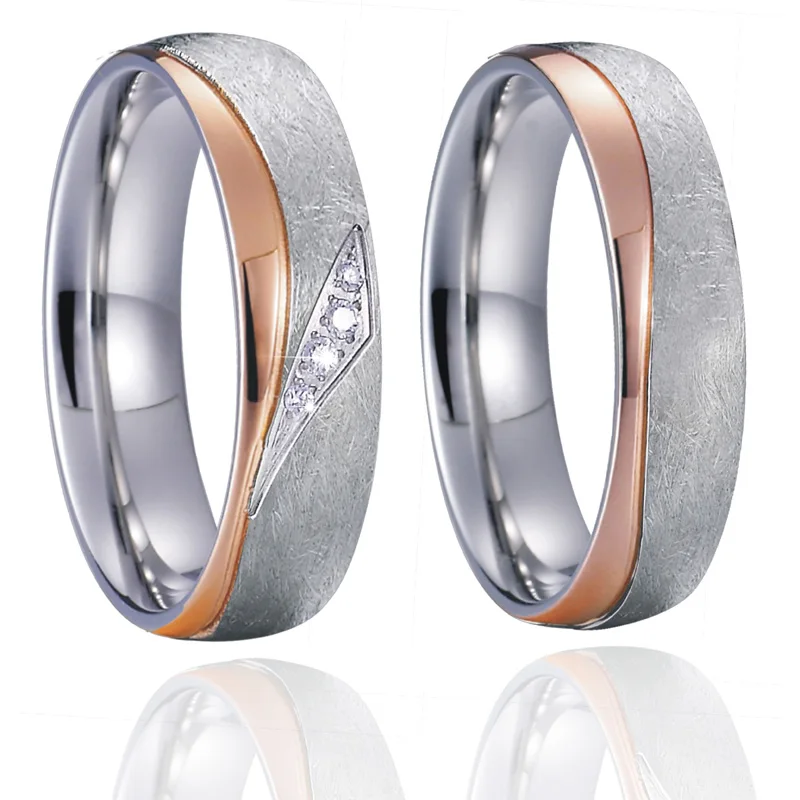 Pure Handmade Alliances His and Hers Couple Marriage Wedding Rings Set for Men and Women Stainless Steel Jewelry Finger Ring