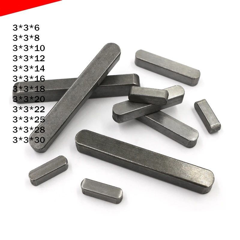 

50PCS/LOT 3*3*6~30 GB1096 Flat Key,A Type Parallel Key 3*3*8 3*3*10