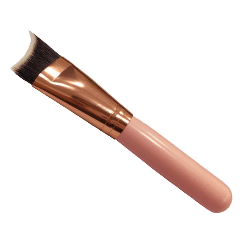 SAIANTTH Single curve curved foundation brush wooden handle gold tube crescent head cosmetic brush pincel maquiagem face makeup