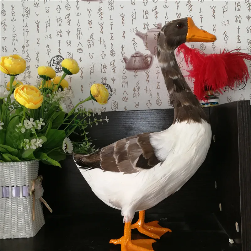 

large 25x38cm simulation standing duck polyethylene&feathers duck model handicraft home decoration gift b2625