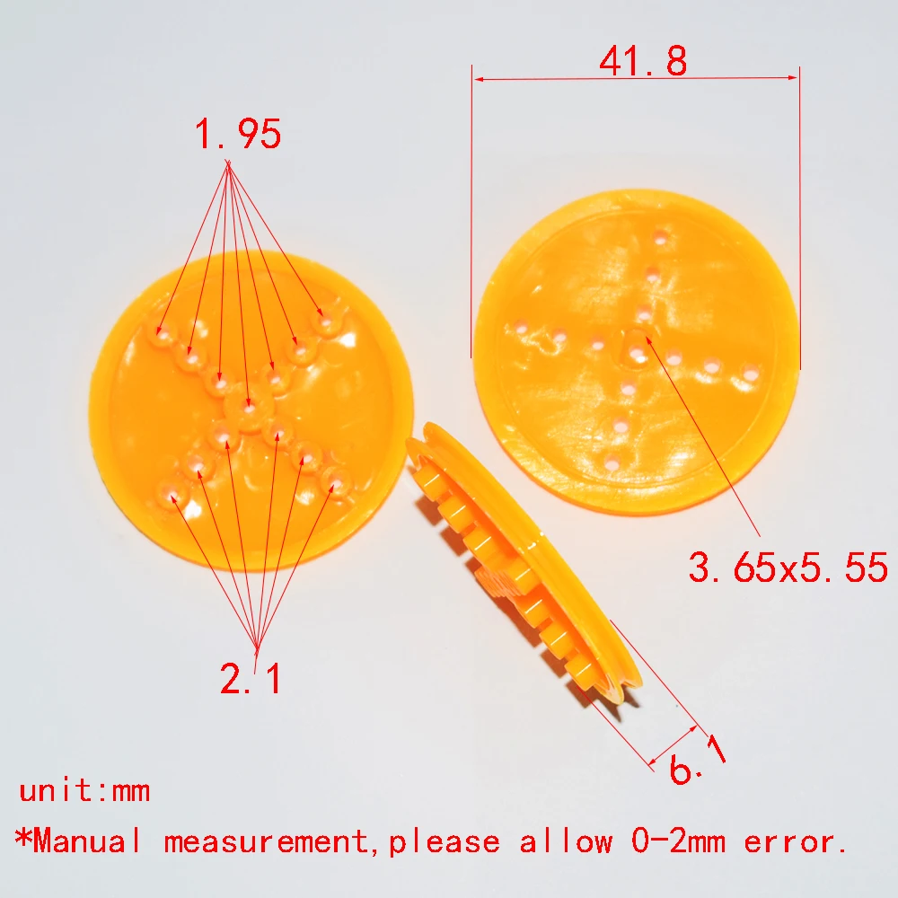 10/100pcs 42mm 2+TT hole plastic pulley wheel dron rc car plane robot kids toys for boys diy baby accessories montessori PU422Y