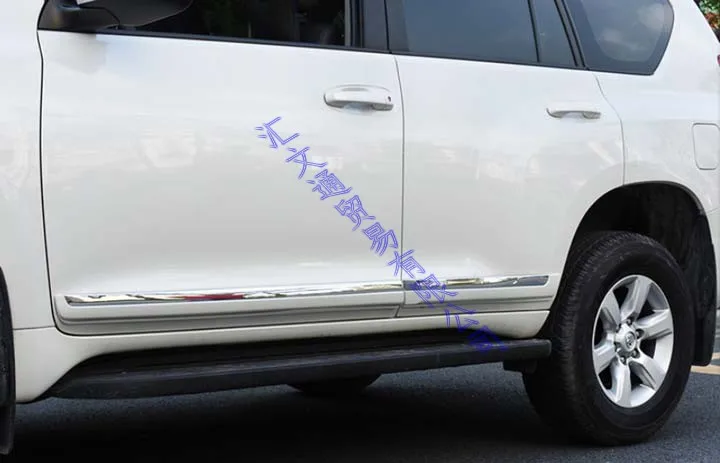 For TOYOTA Land Cruiser Prado J150 2010-2021 Decorate Accessories ABS Chrome Pearl white Side Door Line Garnish Body Trim