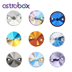 Astrobox K9 3200 Rivoli Sew on Rhinestones Round Glass Beads Crystal Rhinestones Decoration Appliques For Wedding Dress Clothing