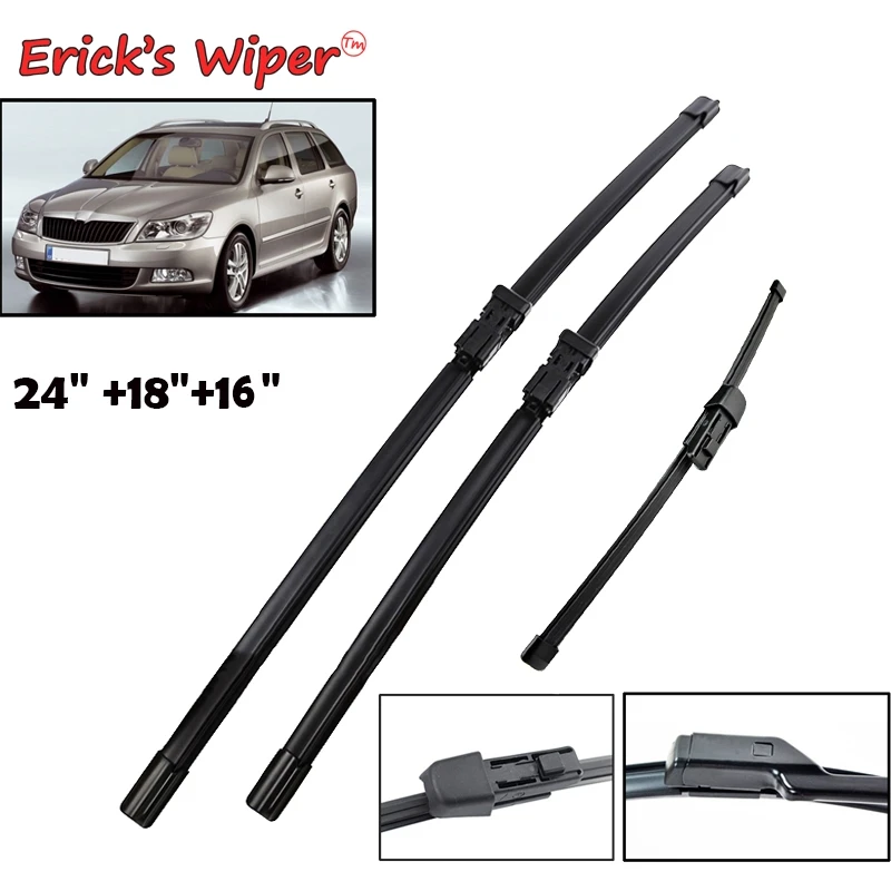 Erick's Wiper Front & Rear Wiper Blades Set For Skoda Superb B6 Combi Estate 2008 - 2015 Windshield Windscreen Window 24