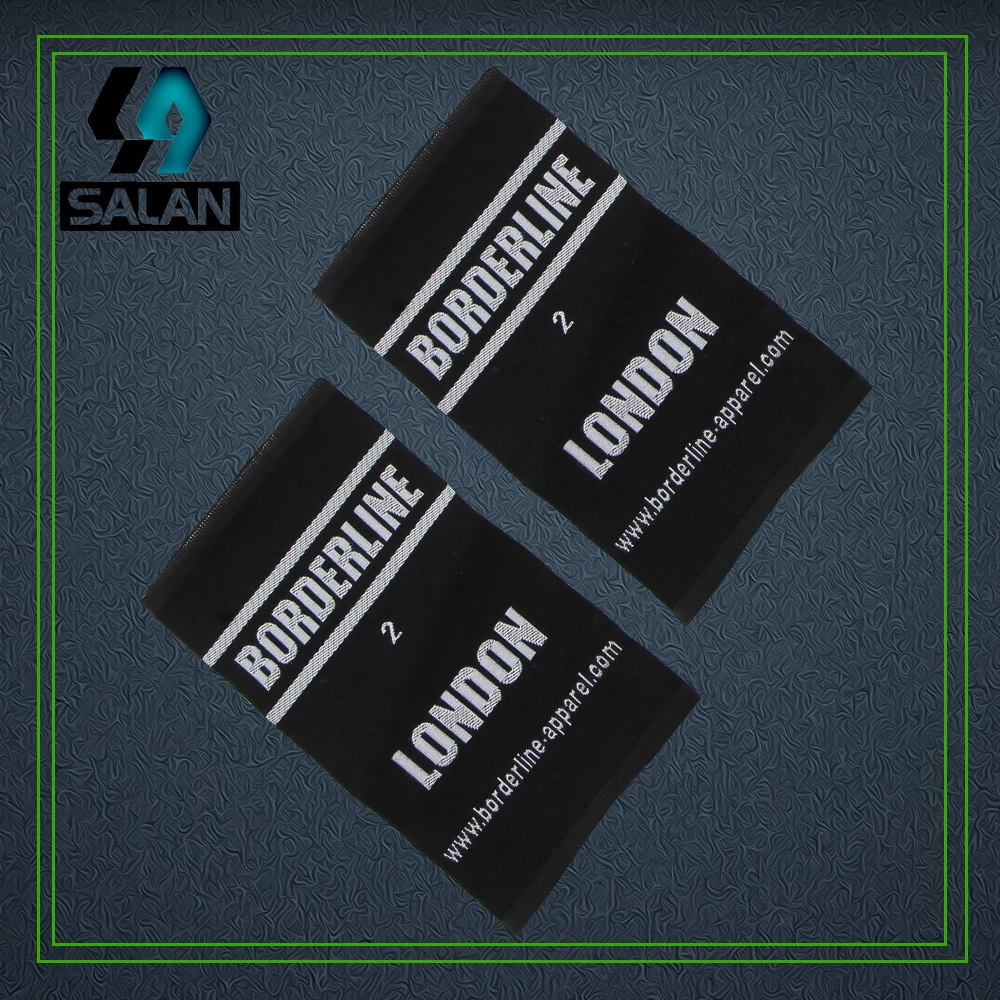 Custom loop fold clothing labels for clothes fabric sewing tags bids customized OEM washable damask woven labels for brand