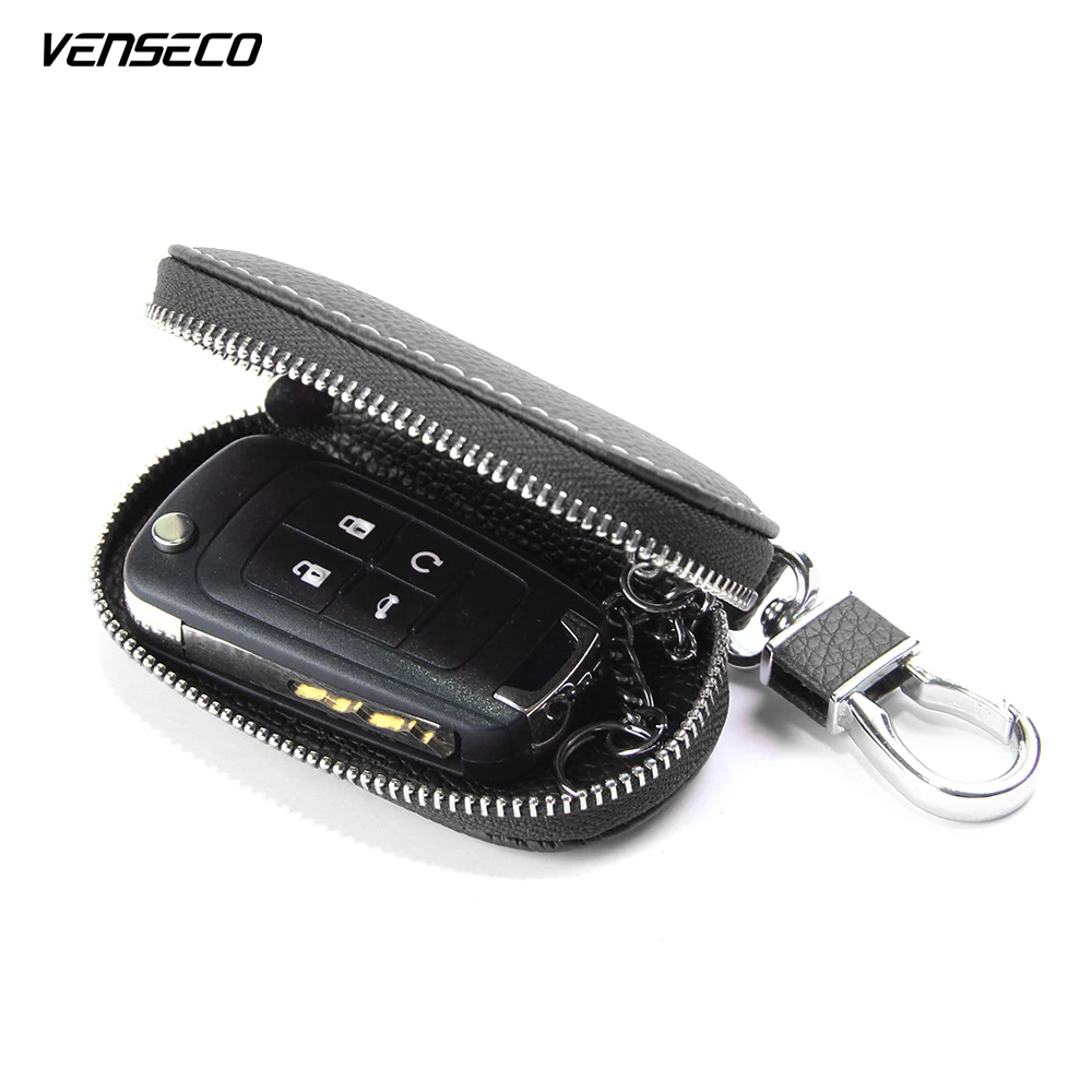 

VENSECO leather car key cover the quality key case for car universal car key protector simple design cover mercedes key and more